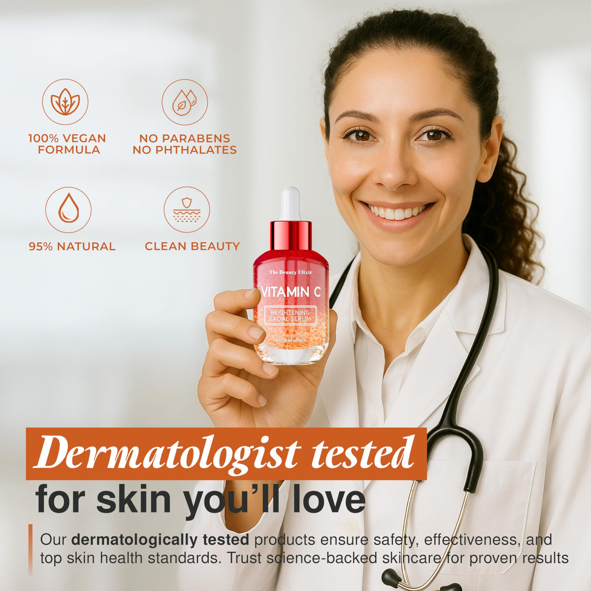 The Beauty Elixir label closeup highlighting Korean skincare formulation transparency