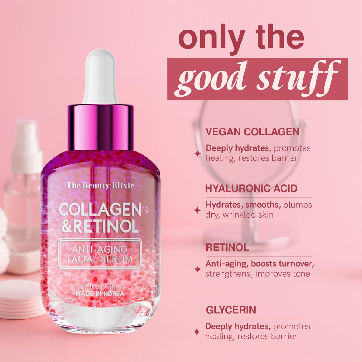 The Beauty Elixir luxury box packaging view conveying premium presentation benefit