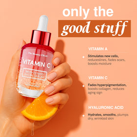 The Beauty Elixir serum texture drop demonstrating lightweight absorption benefit