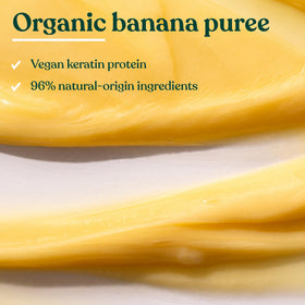 Close-up of The Body Shop banana conditioner pouring cream to show consistency and coverage