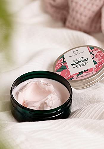 The Body Shop British Rose ingredient label highlighting natural origin and fair trade