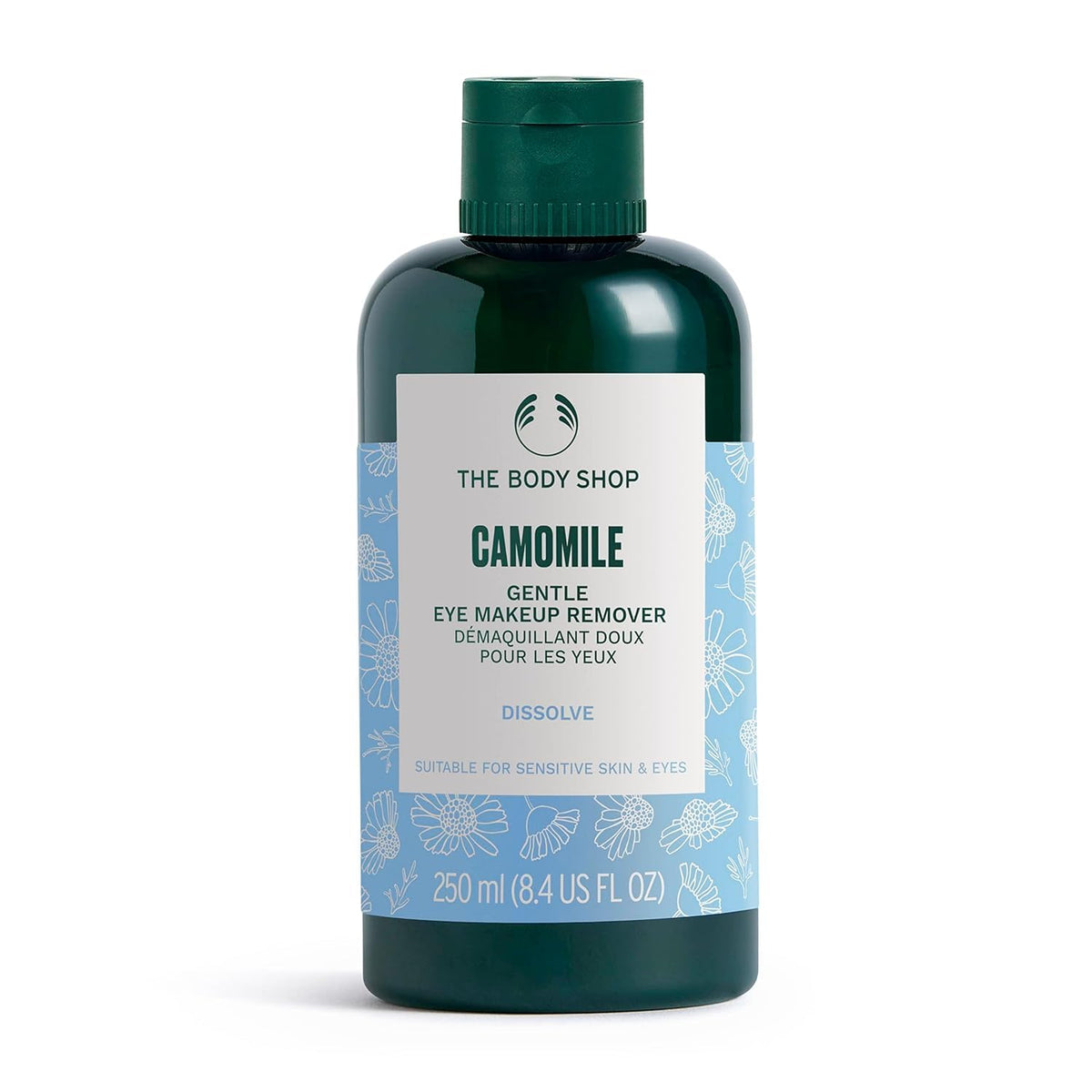 The Body Shop bottle front view showing chamomile label and soothing remover