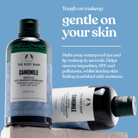 The Body Shop chamomile remover texture on hand for gentle application benefit