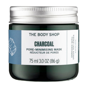 The Body Shop charcoal mask front packaging showing product jar and branding benefit deep cleanse