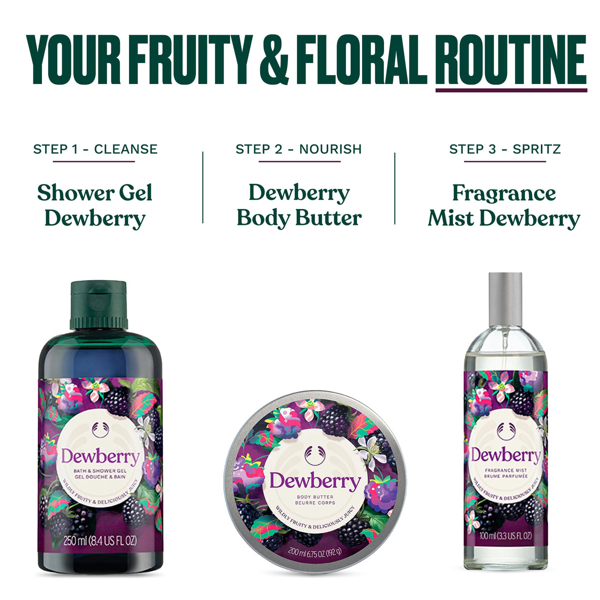 The Body Shop label and ingredient panel highlighting shea butter benefits