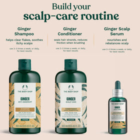 The Body Shop shampoo being applied in shower demonstrating soothing action