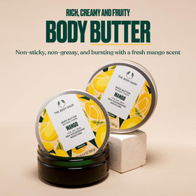 The Body Shop mango body butter creamy texture close-up for rich hydration