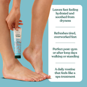 The Body Shop peppermint tube beside a 100ml scale to show size