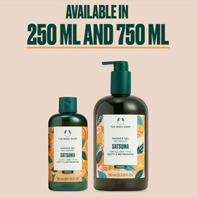 The Body Shop bottle in bathroom setting conveying energizing morning routine benefit
