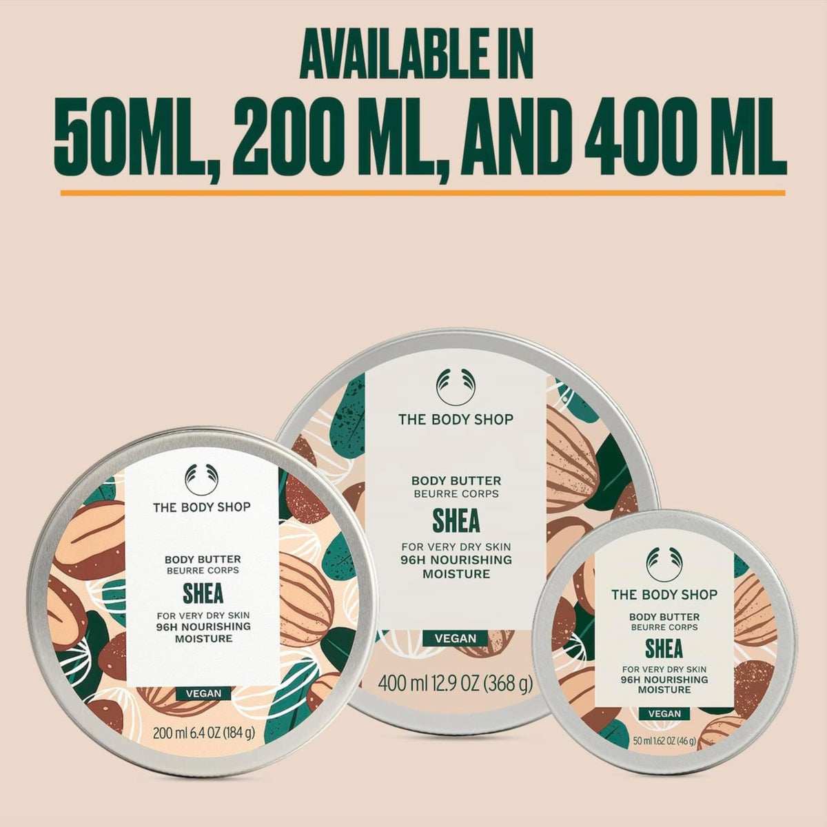 The Body Shop shea body butter on bathroom counter lifestyle shot showing everyday moisturizing routine benefit