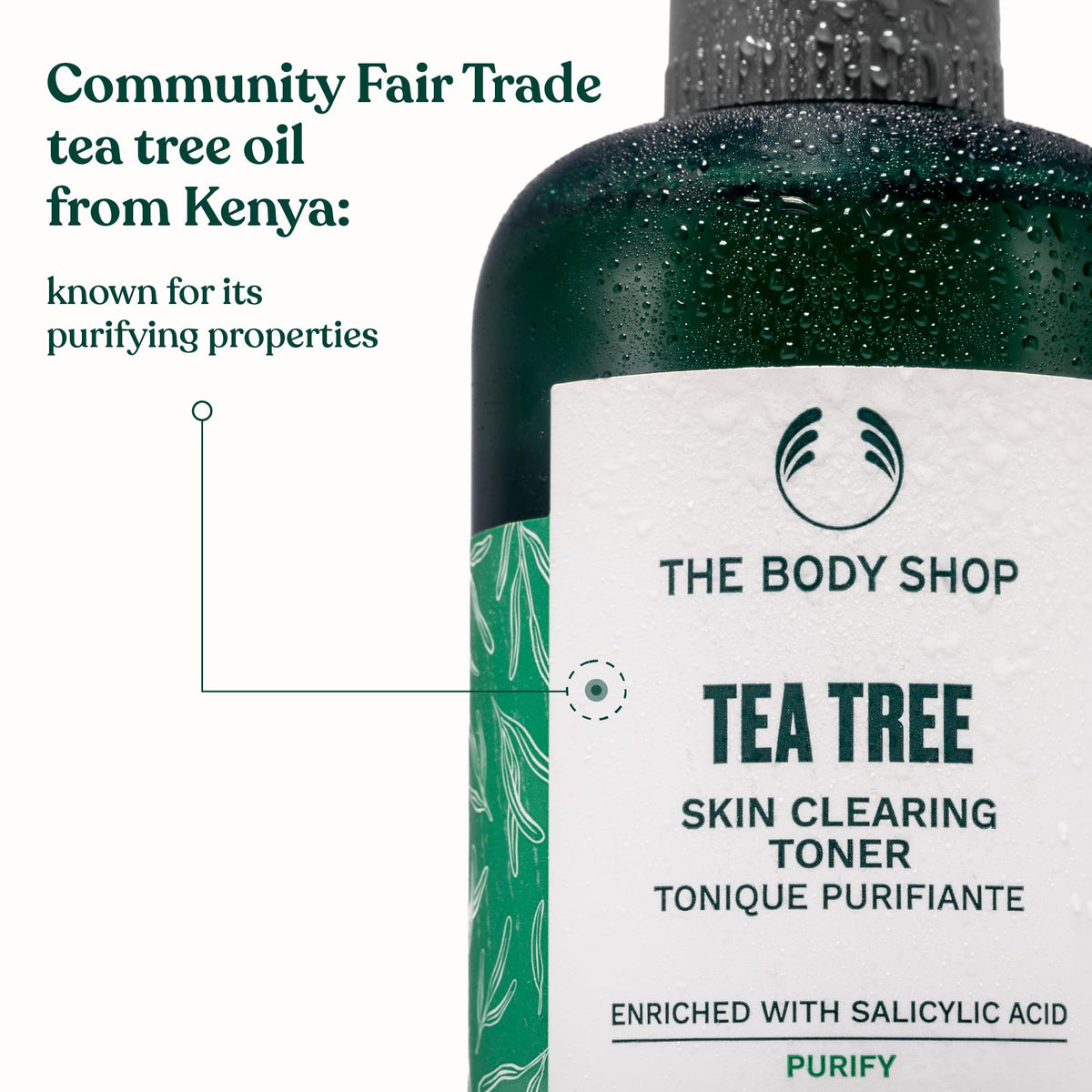 The Body Shop clear toner pouring to show lightweight texture and fast absorption