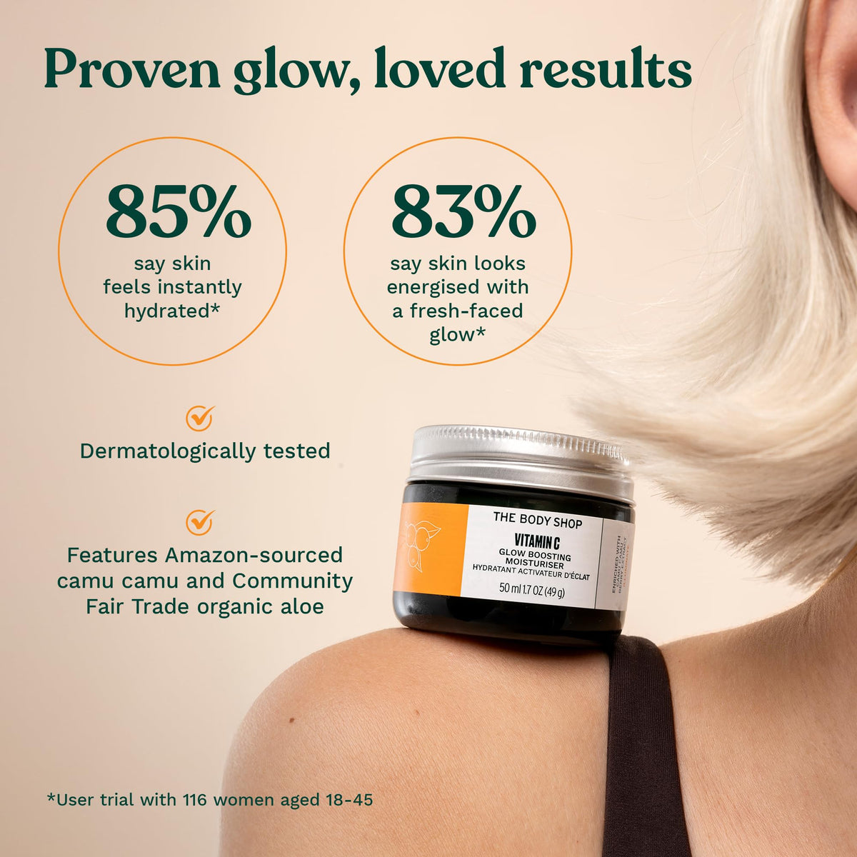 The Body Shop camu camu berries and ingredients emphasizing vitamin C
