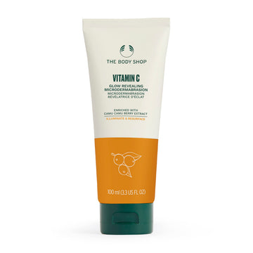 The Body Shop front packaging showing product and brightening benefit