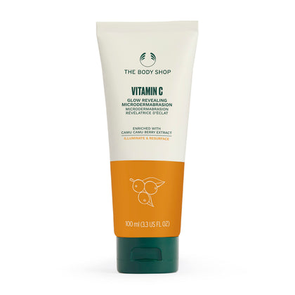 The Body Shop front packaging showing product and brightening benefit