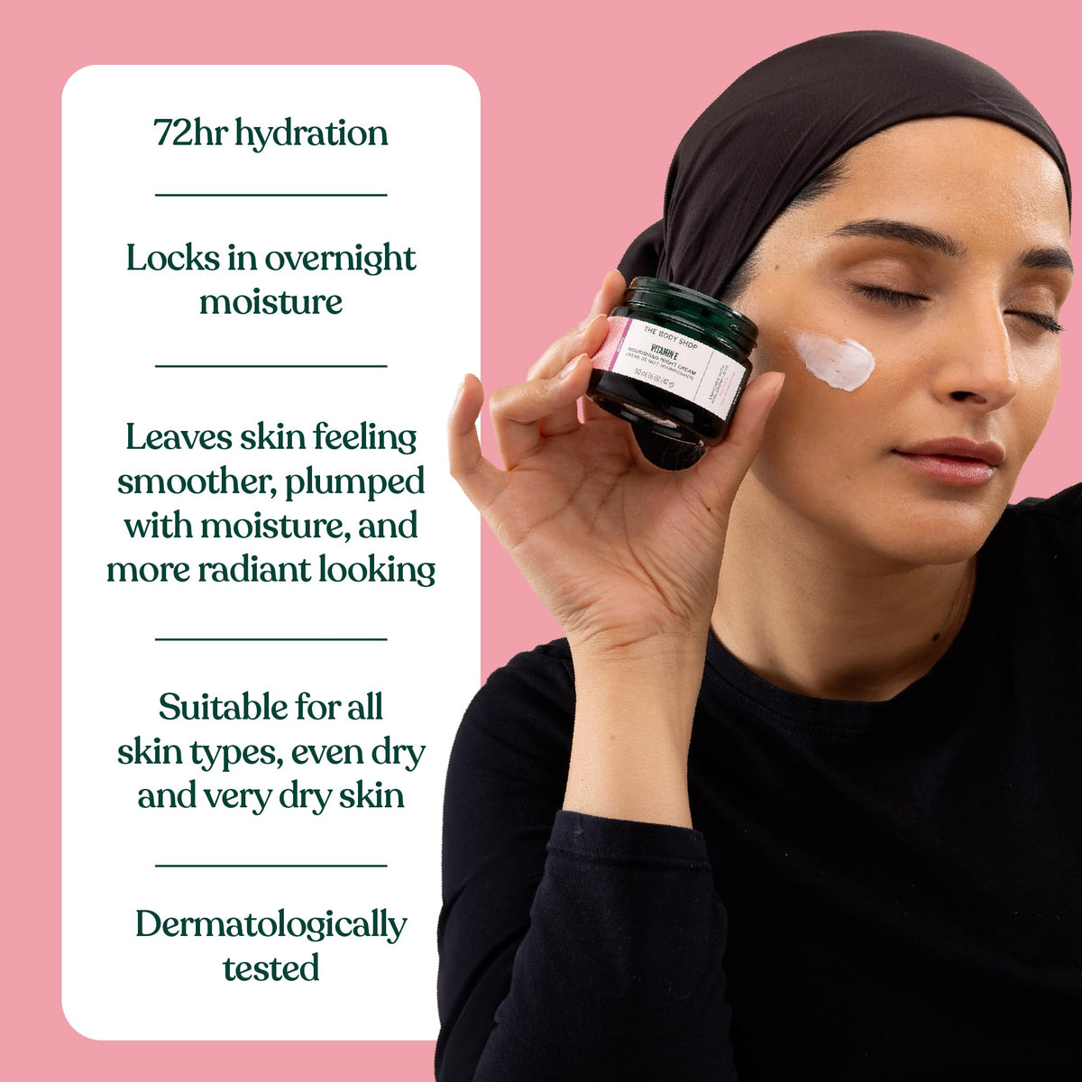 Label detail on The Body Shop packaging highlighting ingredients