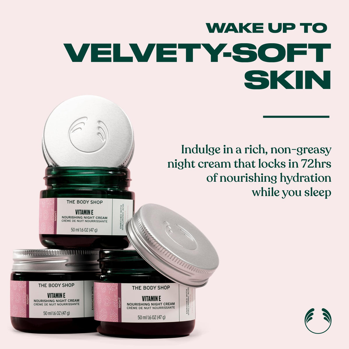 Close-up of The Body Shop cream texture showing smooth hydration