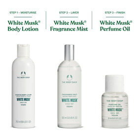 The Body Shop bottle on vanity conveying everyday skincare luxury