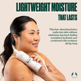 The Body Shop applying lotion on arm demonstrating smooth hydration
