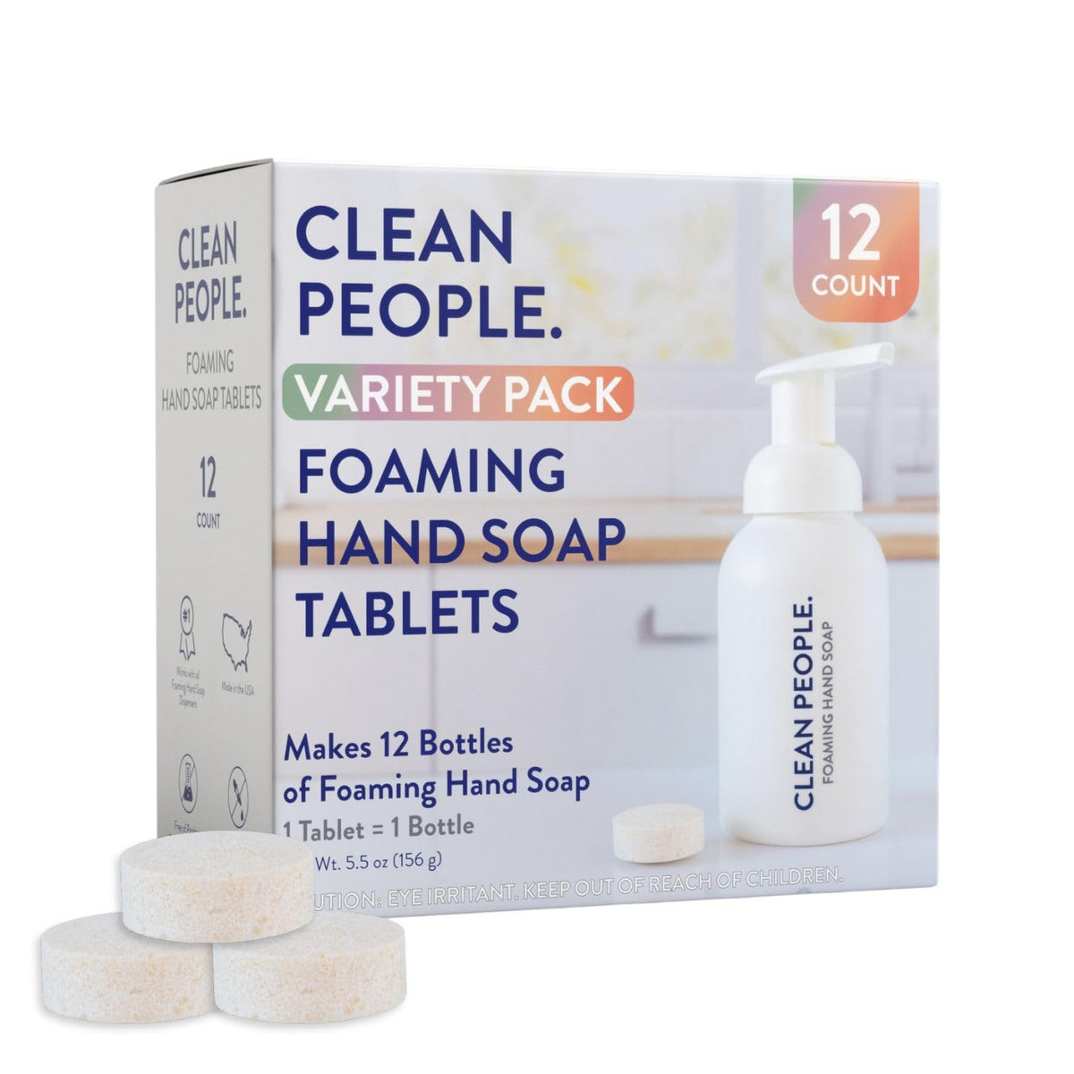 THE CLEAN PEOPLE front packaging showing variety pack and eco benefits