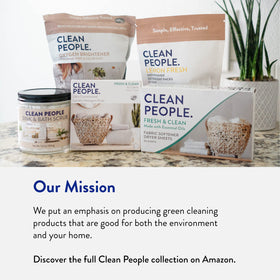 THE CLEAN PEOPLE bottle on kitchen sink illustrating convenient use