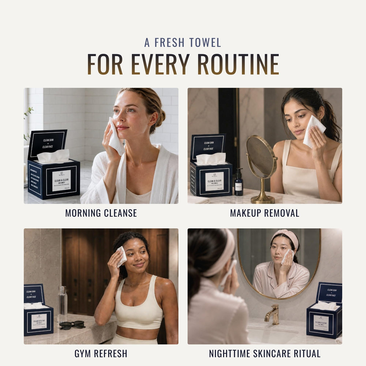 The Clyn Co. towel removing foundation demonstrating efficient makeup removal