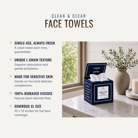 The Clyn Co. textured L-grain towel close-up showing makeup-lifting surface