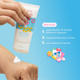 The Crème Shop used on arm outdoors showing water-resistant sun protection benefit