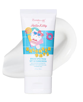 The Crème Shop front packaging showing SPF 50 and Hello Kitty design for appeal