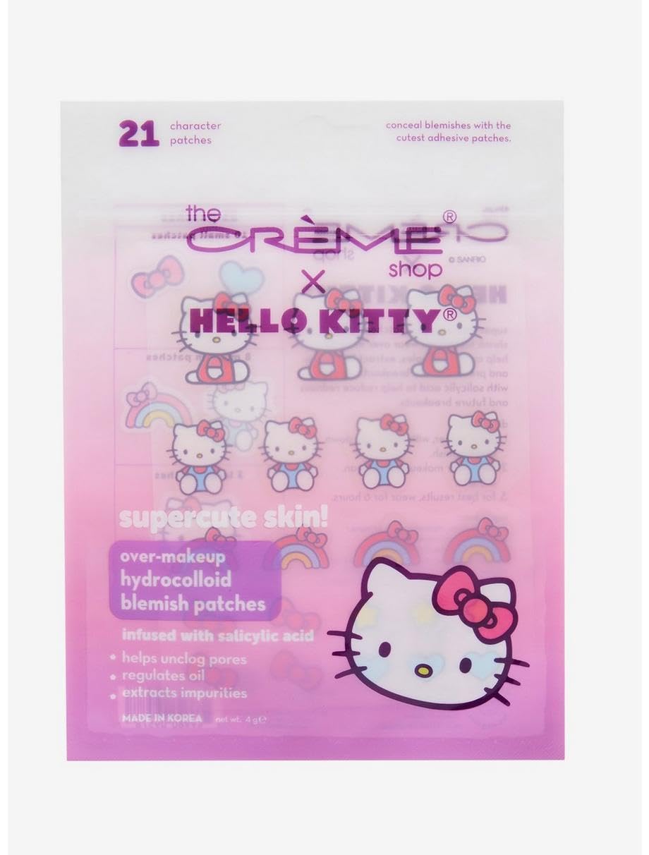 The Crème Shop Hello Kitty front packaging showing cute patches and easy application
