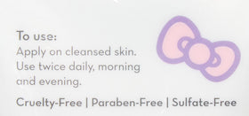 The Crème Shop Hello Kitty cream texture close-up highlighting lightweight, non-greasy hydration