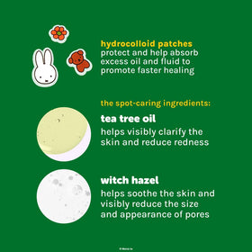 The Crème Shop patches applied on skin showing protection and reduced visibility