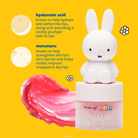 The Crème Shop balm applied on lips showing natural rosy tint and softened finish