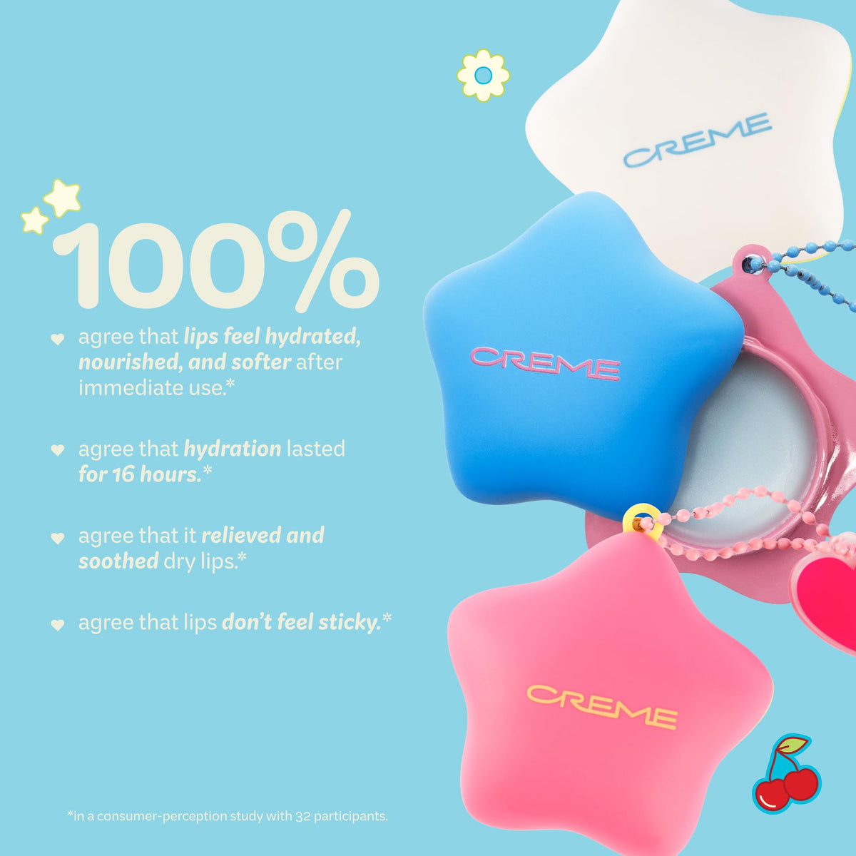 The Crème Shop keychain clipped to a bag for quick on-the-go hydration