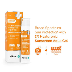 The Derma Co aqua gel texture close-up showing lightweight hydration