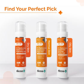 Open tube of The Derma Co sunscreen revealing water-like consistency