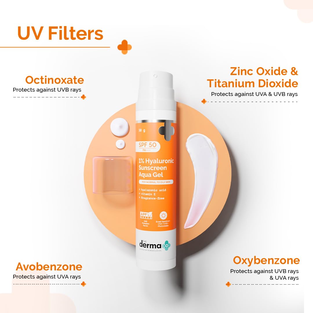 The Derma Co tube beside coin showing 50g travel-friendly size