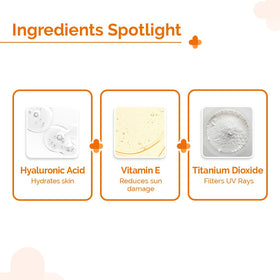 The Derma Co tube label highlighting broad-spectrum and blue-light protection
