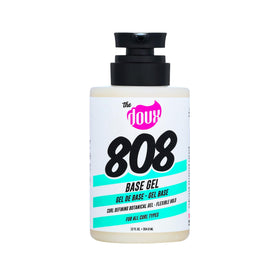 The Doux 808 Base Gel front packaging showing product and size, highlights clarity and branding