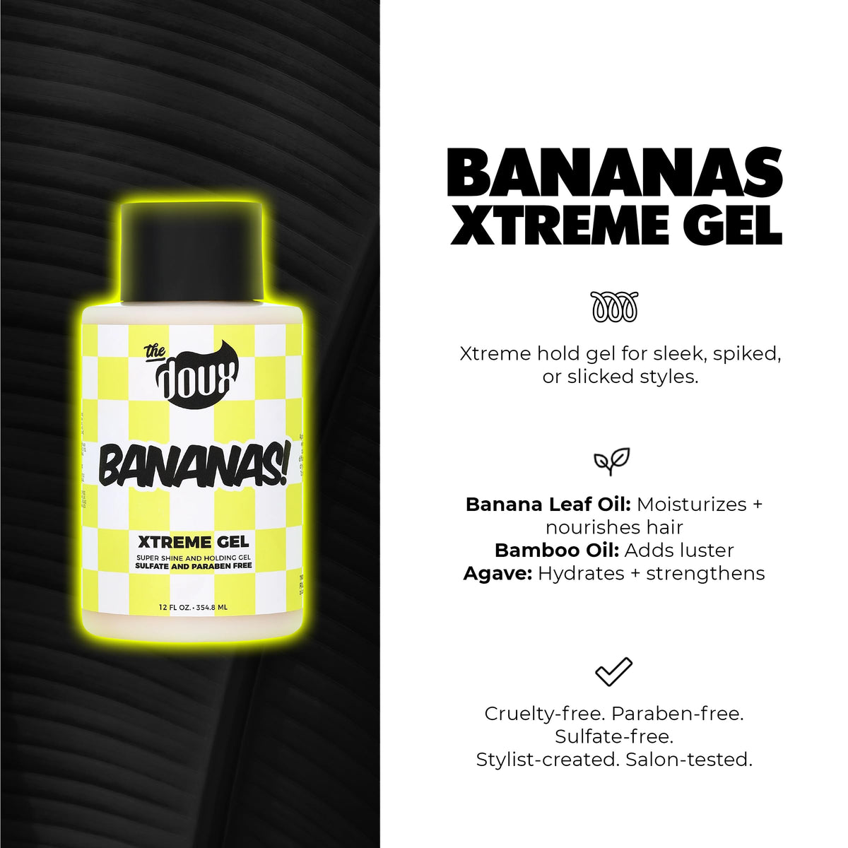 The Doux Bananas gel applied on wavy hair showing defined waves and reduced frizz for polished styling