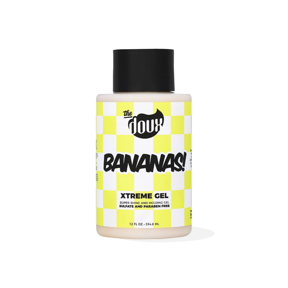 The Doux Bananas front packaging showing bold label and 12oz size for easy identification and shelf appeal