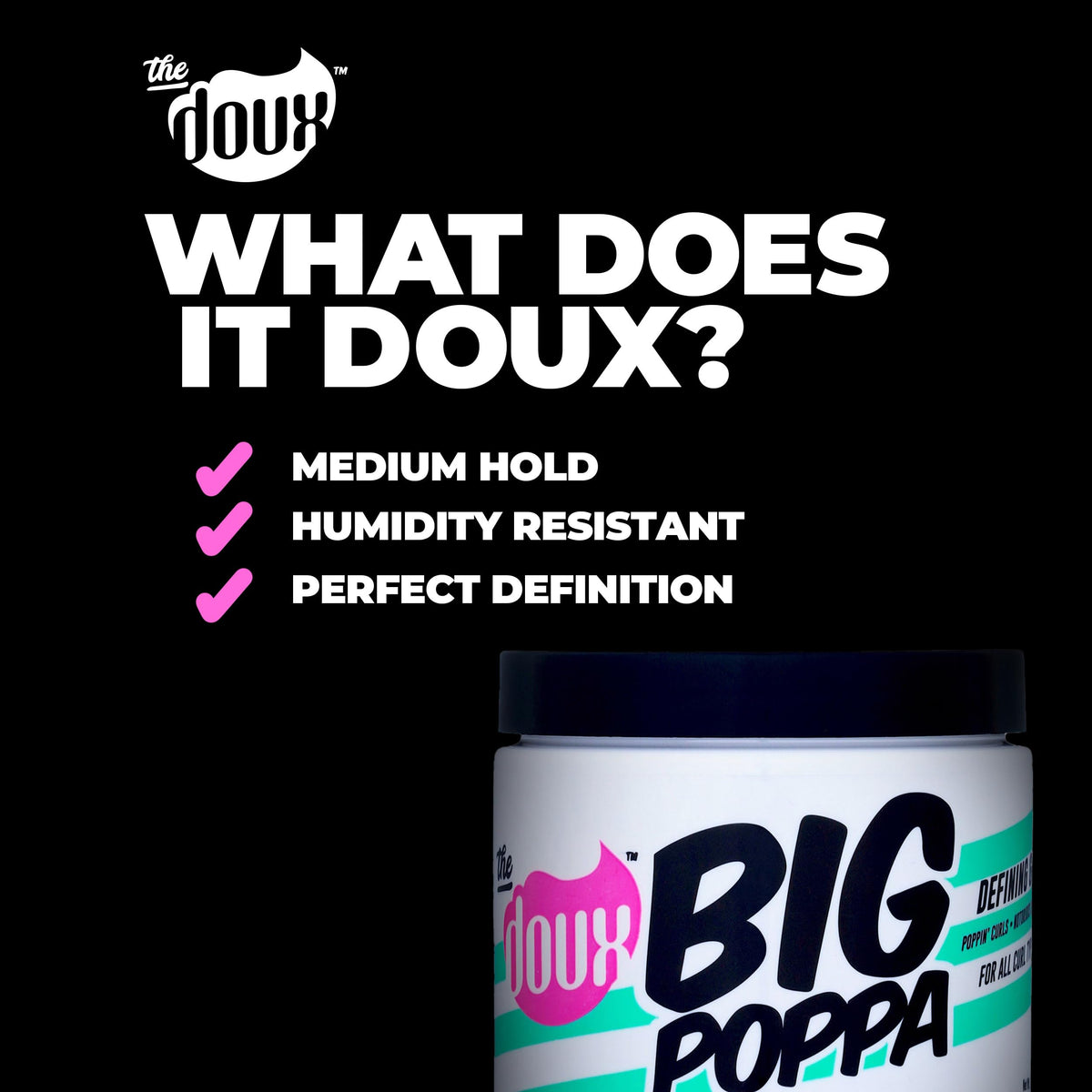 The Doux label close-up displaying ingredients to inform product-conscious buyers