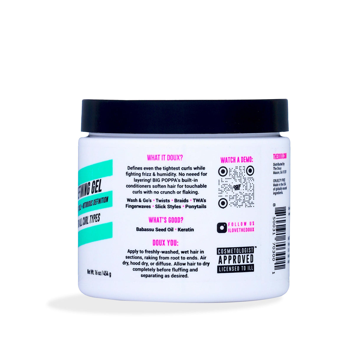 The Doux gel texture close-up highlighting smooth consistency for easy application