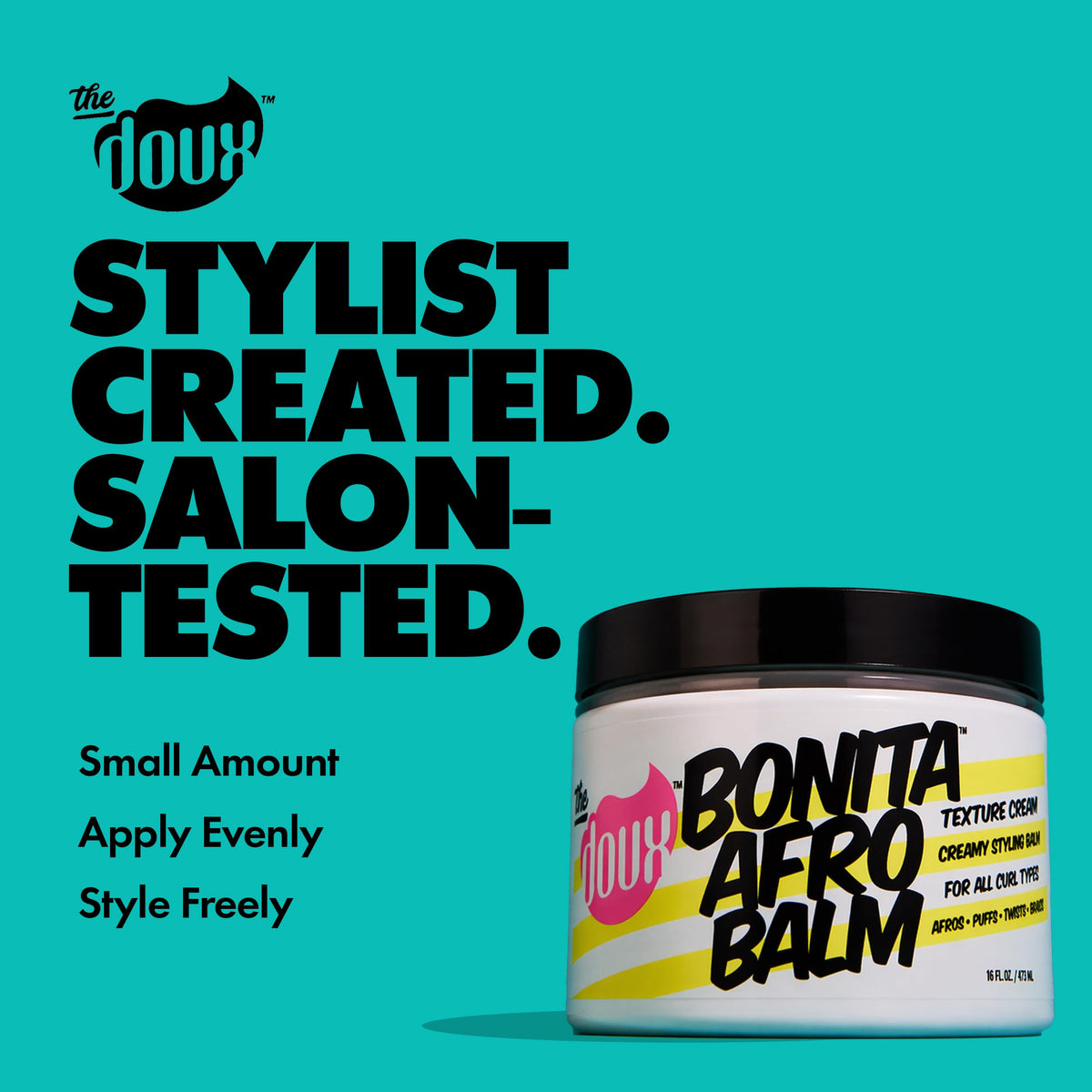 The Doux BONITA balm texture close-up displaying creamy slip for easy application