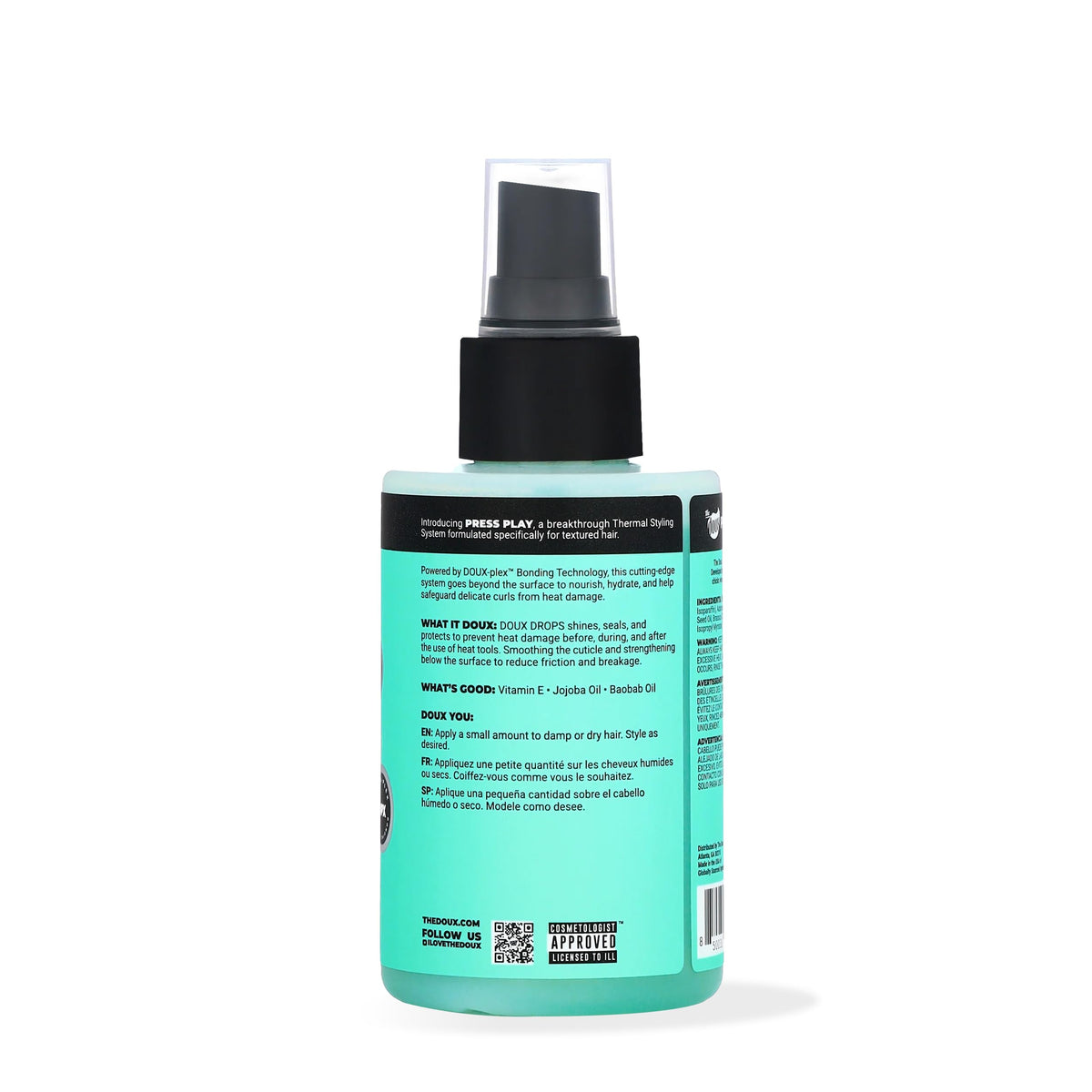 The Doux close-up spray nozzle demonstrating fine mist for even protection