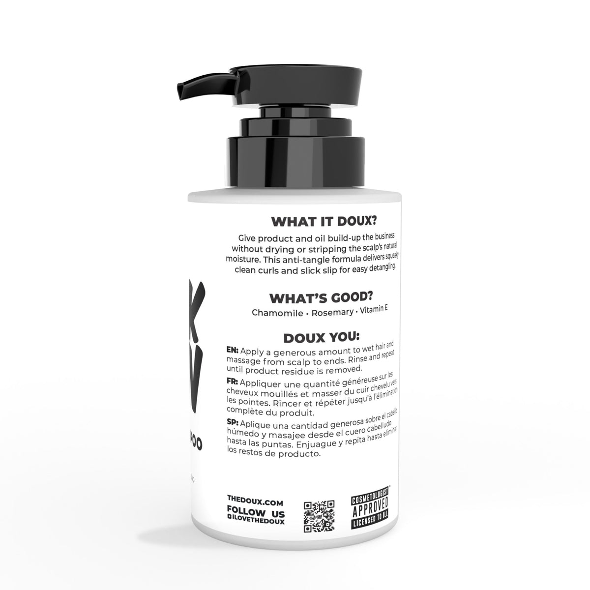The Doux BREAKDOWN pump close-up highlighting dispensing ease and control