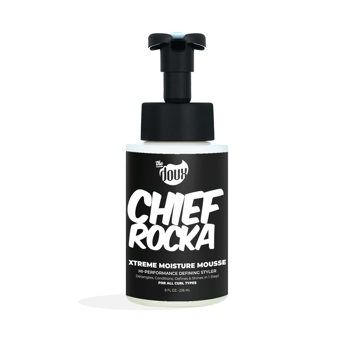 The Doux Chief Rocka front packaging showing label and 8oz size for quick identification and benefit