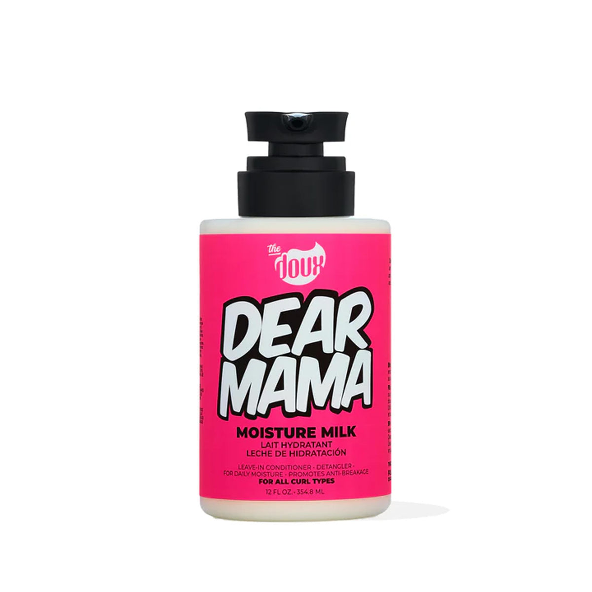 The Doux bottle front view showing product and benefits