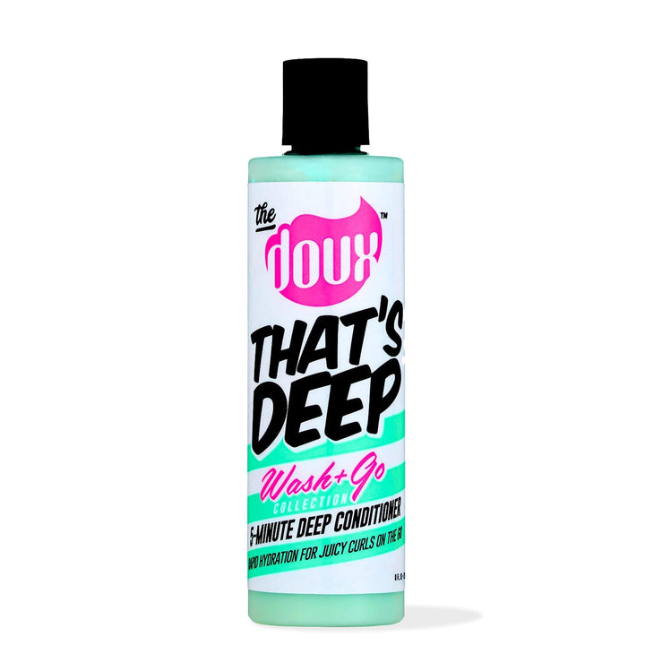 the doux front packaging showing bottle and label with clear product benefits