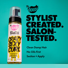 The Doux honey setting foam texture close-up demonstrating lightweight mousse