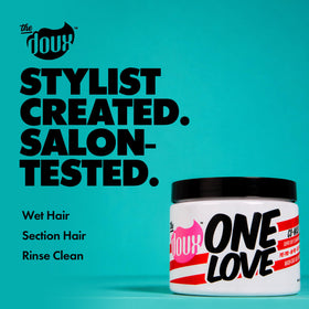 The Doux creamy texture close-up highlighting hydrating, detangling slip